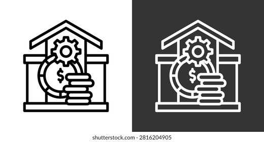 Asset Management Black And White Multiple Style Icon Set Collection Pack Vector Illustration