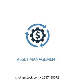 asset management concept 2 colored icon. Simple blue element illustration. asset management concept symbol design. Can be used for web and mobile UI/UX