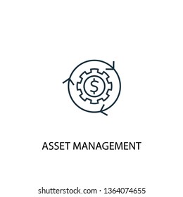 asset management concept line icon. Simple element illustration. asset management concept outline symbol design. Can be used for web and mobile UI/UX