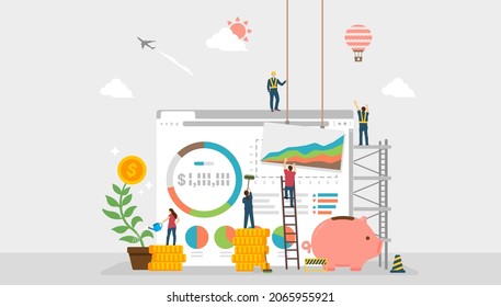 Asset management concept vector web banner illustration
