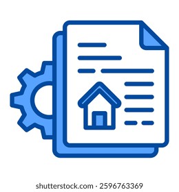 Asset Management Icon in Blue Color Style. Simple Vector Design. Simple Vector Flat Icon