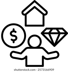 Asset Management Icon Element For Design And Vector
