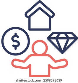 Asset Management Icon Element For Design And Vector