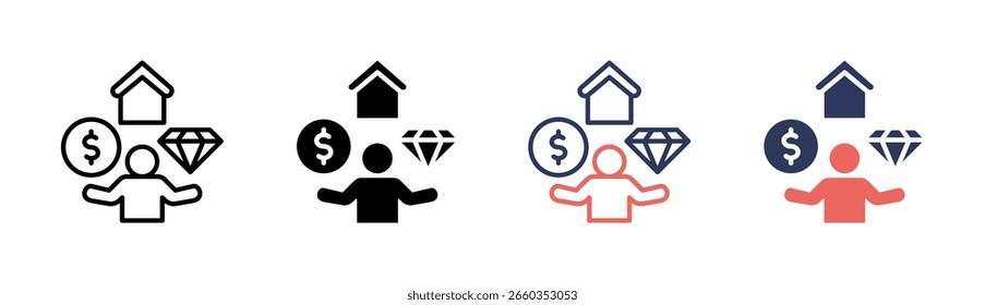 Elemento De Icono De Gestión De Activos Para Diseño Y Vector