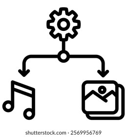 Asset Management Icon Line Vector Illustration