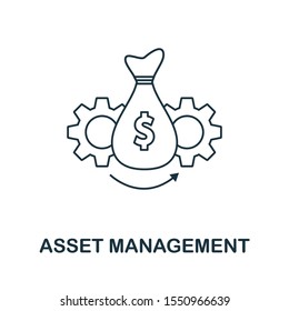 Asset Management icon outline style. Thin line creative Asset Management icon for logo, graphic design and more.