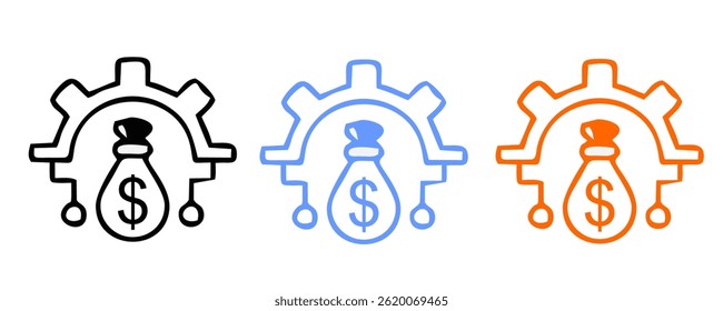 Asset Management icon set with decision making, company, document, client, investor, investment, bank account, wallet, property, digital asset icon. Simple handdrawn vector