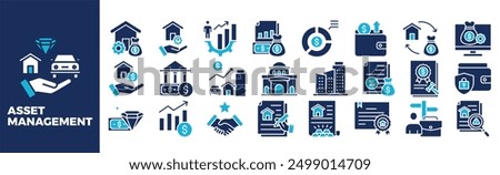 Asset Management Icon Set For Design Elements, business, management, investment, financial, finance