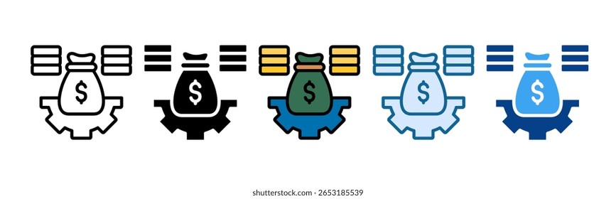 Conjunto de iconos de gestión de activos Colección de estilos múltiples