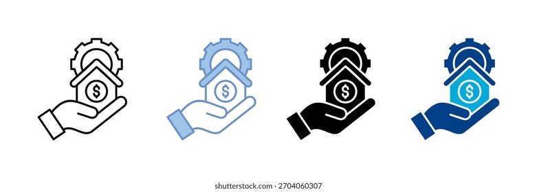 Conjunto de iconos de gestión de activos Colección de estilos múltiples