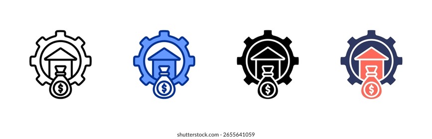 Colección de varios estilos de hoja de iconos de Asset Management