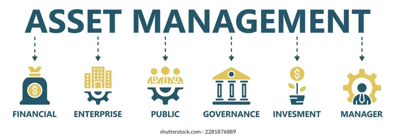 Asset Management icon vector illustration banner web icon for Asset, management, Financial, enterprise, public, governance, invesment, manager