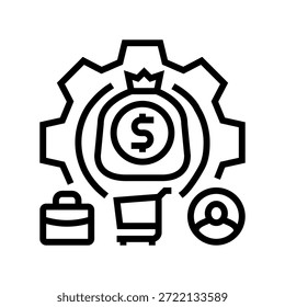 asset management line icon vector. asset management sign. isolated contour symbol black illustration