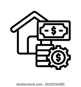 Asset Management Line Vector Illustration On White Background.