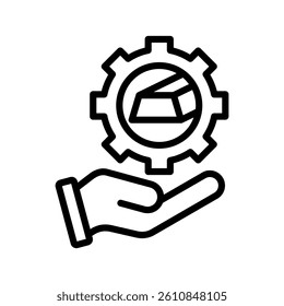 Asset Management Line Vector Illustration On White Background.