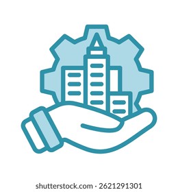 Asset Management mini illustration dual tone color icon, use for trade wars, economy, business, finance, economic competition, UI, UX kit, app and web development, digital or print.