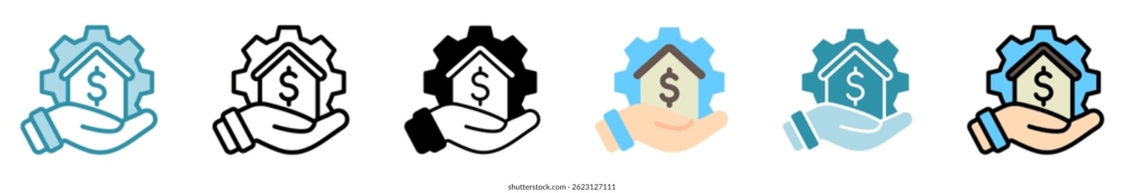 Asset Management multi style, mini illustration icon set. outline, flat, glyph, line color. vector for UI, UX, app, web, digital or print, related to trade war, economic competition, business, finance