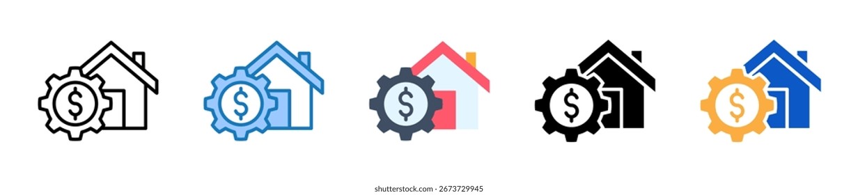 Asset Management multiple style icons set design vector illustration.