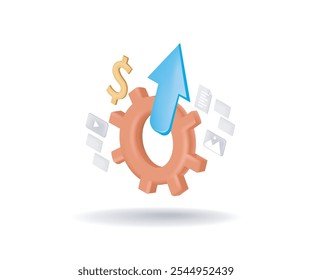 Asset management optimization concept illustration