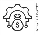 Asset Management Outline Icon Vector Illustration