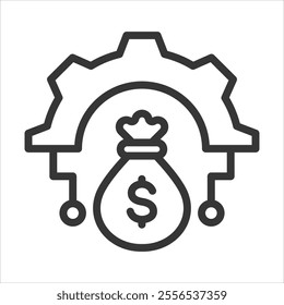 Asset Management Outline Icon Vector Illustration