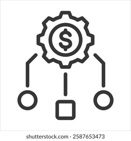 Asset Management Outline Icon Vector Illustration