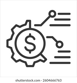 Asset Management Outline Icon Vector Illustration