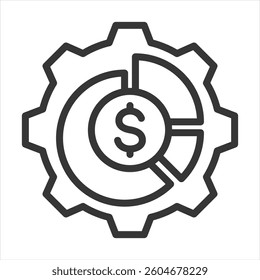 Asset Management Outline Icon Vector Illustration