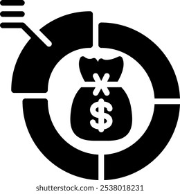 Vector Icono de ilustración de icono de pictograma de gestión de activos