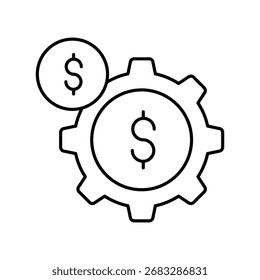 Icono de línea delgada de administración de activos, Vector, píxel perfecto, archivo de ilustrador  