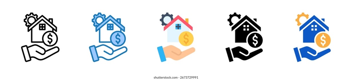 Asset multiple style icons set design vector illustration.