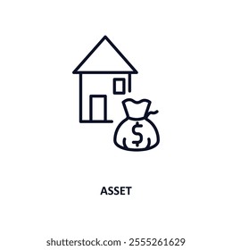 asset outline icon.  Thin line icon from cryptocurrency collection. Editable vector isolated on white background