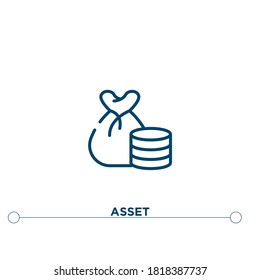 asset outline vector icon. simple element illustration. asset outline icon from editable cryptocurrency concept. can be used for web and mobile
