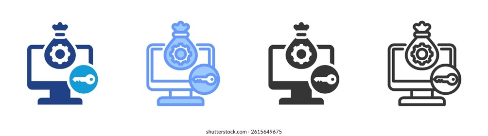 Asset Permission icon set multiple style collection