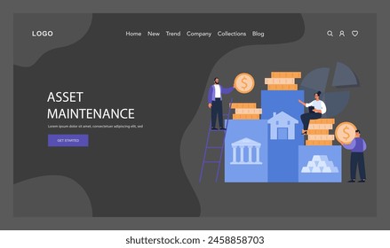 Asset Preservation concept. Prioritizing the stability and upkeep of investments to ensure lasting financial health. Maintaining an even distribution of assets. Flat vector illustration