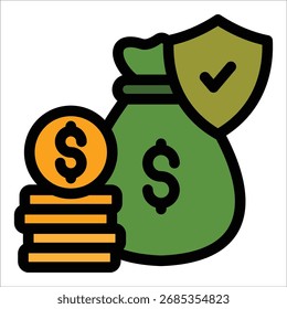 Asset Protection Icon Element For Design