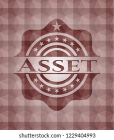 Asset red seamless geometric pattern emblem. Seamless.