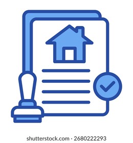 Icono de registro de activos Ilustración vectorial azul