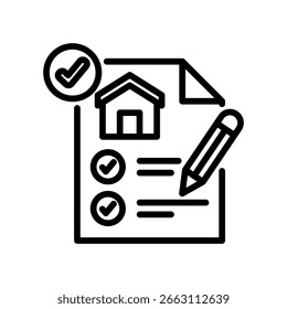 Asset Register Icon Line Vector Illustration