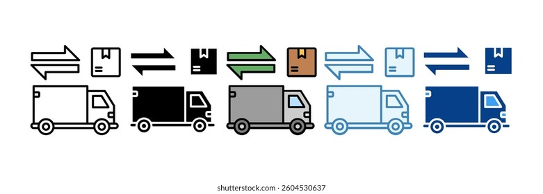 Asset Relocation Icon Set Multiple Style Collection