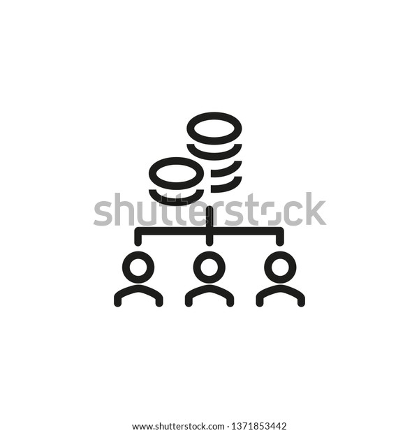 Asset relocation line
icon. Money, cash, flowchart, people. Investment concept. Vector
illustration can be used for finance management, diversification,
expense, portfolio