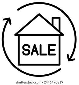 Asset Resale icon line vector illustration