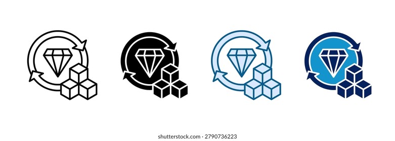 Asset Revaluation Icon Set Multiple Style Collection
