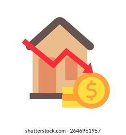 Asset Risk flat color, mini illustration icon. use for modern concept, print, UI, UX kit, web and app development. Vector related to risk management, business, finance.

