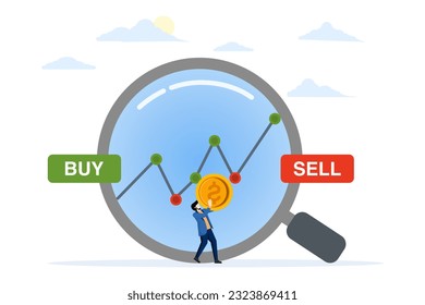 Asset Risk Management. Customize investment portfolio. Buy and sell stock market. funds, bonds, cryptocurrencies. Investor analysts make purchases or sales of assets. flat vector illustration.