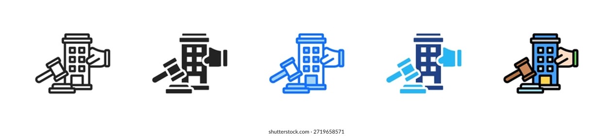 Asset Seizure Icon Set Multiple Style Collection