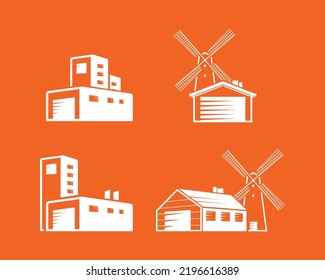 asset for silhouette factory warehouse and farm