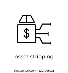 asset stripping icon. Trendy modern flat linear vector asset stripping icon on white background from thin line Asset stripping collection, outline vector illustration