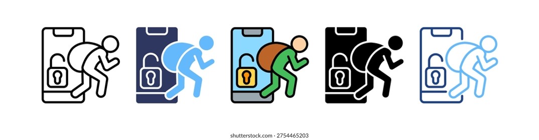 Asset Theft Icon multiple Vector Illustration