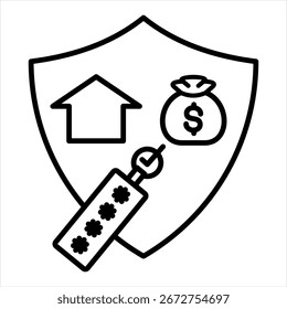 Asset Tokenization Outline Icon Vector Illustration